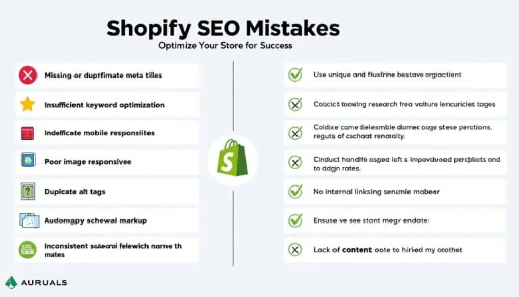 descubre los errores más comunes en el seo de shopify y aprende cómo solucionarlos para mejorar la visibilidad de tu tienda online. optimiza tu estrategia seo y aumenta tus ventas con nuestros consejos.